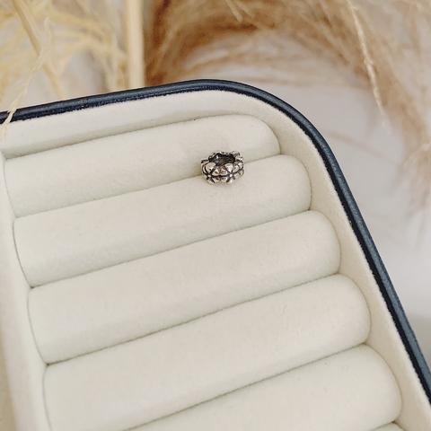 Berloque Separador Flores Envelhecido 8mm Em Prata 925