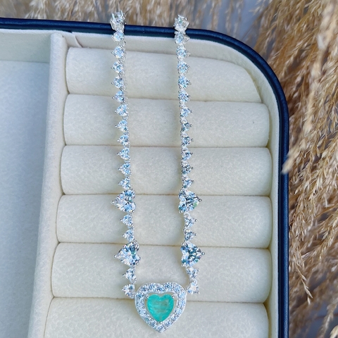 Colar Coração Turmalina Fusion Riviera em Prata 925 - comprar online