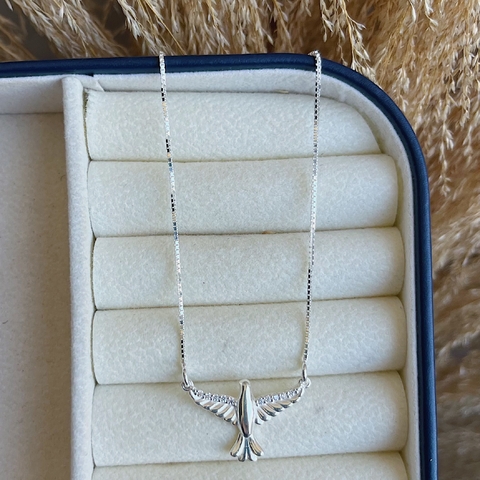 Colar Espírito Santo Asa Cravejada em Prata 925 - comprar online