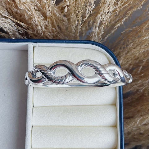 Bracelete Eletroformação Entrelaçado Liso e Trabalhado Em Prata 925 - comprar online