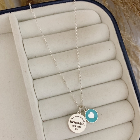 Colar Tifany Coração e Medalha Em Prata 925 - comprar online