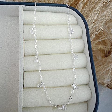 Choker Zircônia Branca Elo Oval em Prata 925