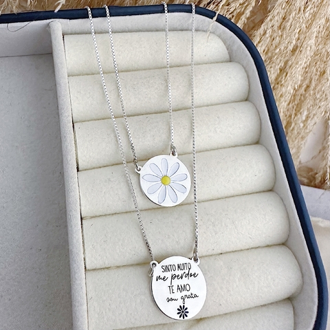 Escapulário Margarida e Ho'oponopono Em Prata 925