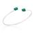 Bracelete Ponto de Luz Retangular Verde Esmeralda Em Prata 925 - loja online