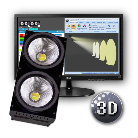 Librería de Magic 3D P/ SPL-LED-616 Doble Aro Led de Sanyi Lights ( 10-26CH )