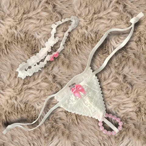 CALCINHA TAILANDESA AROMÁTICA CHICLETE BRANCO C/ ROSA TAMANHO M + PERSEX
