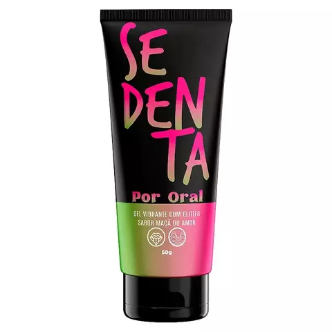 GEL COMESTÍVEL SEDENTA POR ORAL - MAÇÃ DO AMOR COM GLITTER 50G