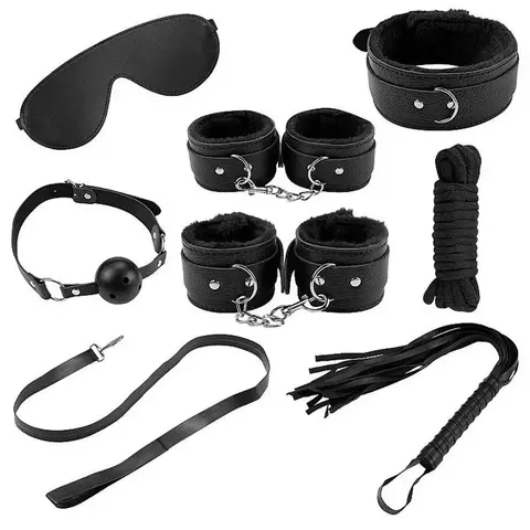 KIT BONDAGE SADO COM 7 ITENS GENERAL IMPORT
