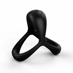 Anel Peniano Preto Duplo com Vibrador