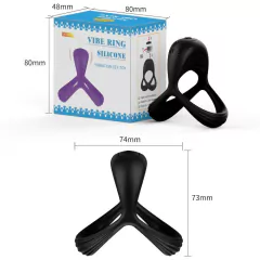 Imagem do Anel Peniano Preto Duplo com Vibrador