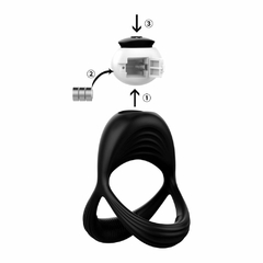 Anel Peniano Preto Duplo com Vibrador - loja online