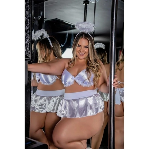 Anjinha Fantasia Sexy Plus Size com Bojo