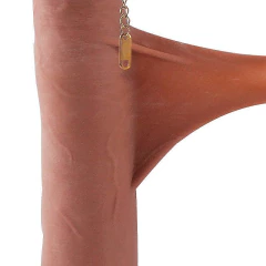 Prótese Super Realística Bege Dupla Camada com Ventosa 20,0 X 4,2 cm - Sex Shop Uh Lá Lá | Sex Shop Em Cuiabá 