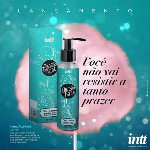 Atração Fatal Algodao Doce Oléo Para Massagem Tantra Intt 120 ml