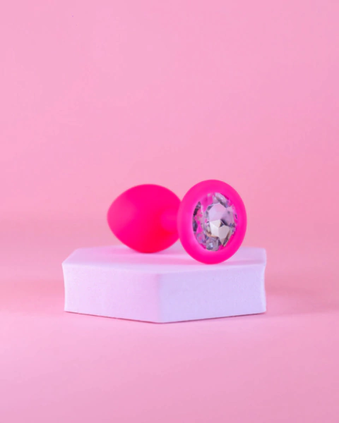 Plug P de Silicone com Pedra de Cristal