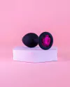Plug M de Silicone com Pedra de Cristal