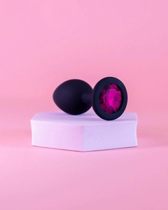 Plug M de Silicone com Pedra de Cristal