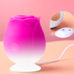 Rosa Sugador de Clitóris Recarregável 10 Modos Pulsação - comprar online