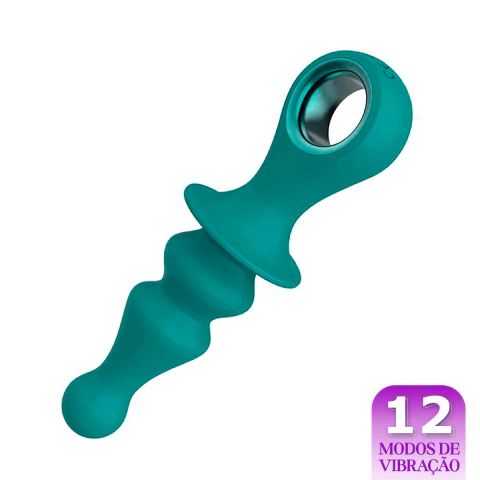 Plug Anal com Textura e Vibração Recarregável