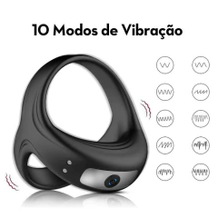 Anel Peniano com 10 Modos de Vibração Recarregável - comprar online