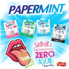 Papermint Lâmina Bucal Refrescante Comestível Zero Açucar 600mg