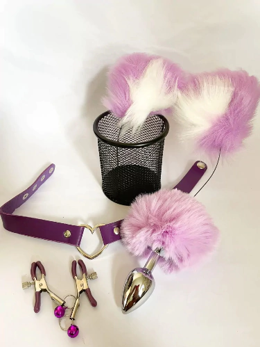 Combo Gatinha Lilás 4 Itens