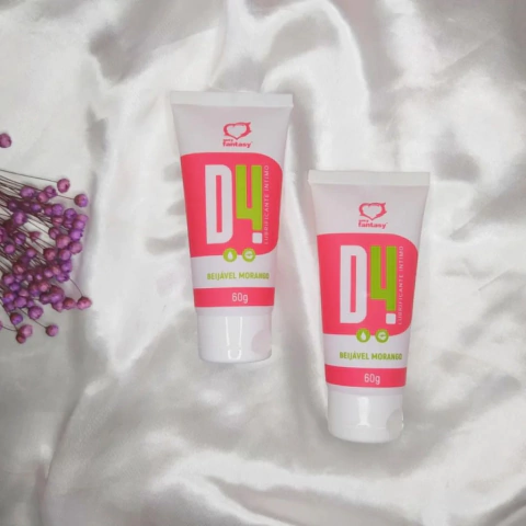 D4 Lubrificante Beijável Morango Sexy Fantasy 60g