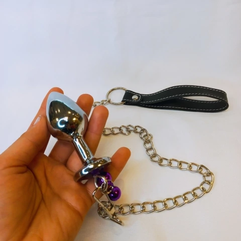 Plug Anal P com Sino e Corrente Roxo