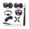 Black Pink Kit Sado em Couro com Pelúcia 8 Peças