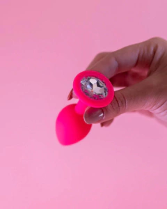 Plug P de Silicone com Pedra de Cristal -  Uh La La Sex Shop Em Cuiabá 
