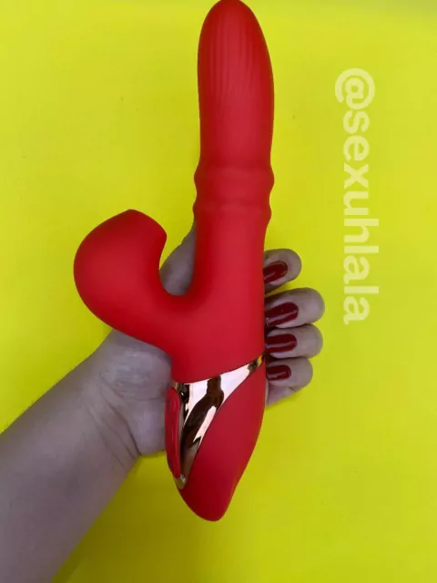 Red 2 em 1 Sugador De Clitoris e Vibrador com Vai e Vem