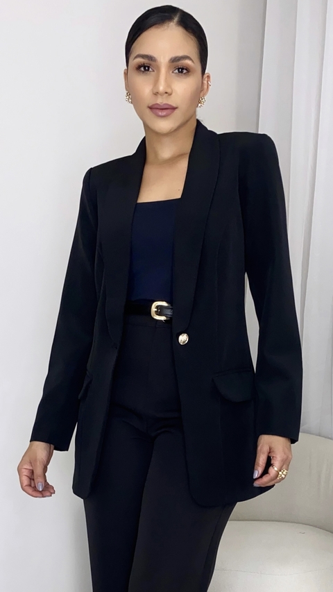 BLAZER ALFAIATARIA FEMININO PENÉLOPE PRETO - comprar online