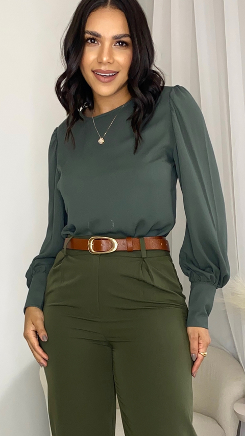 BLUSA GREICY VERDE ESCURO - comprar online