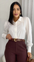 CAMISA FEMININA LILY BRANCA - loja online