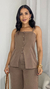 COLETE ALFAIATARIA SELENA MARROM - By Carola Rodrigues - Moda Feminina 