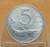 Itália, 5 Lire - 1954