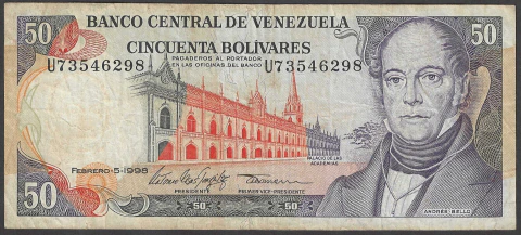 Venezuela, 50 Bolívares (Andrés Bello) - 1998