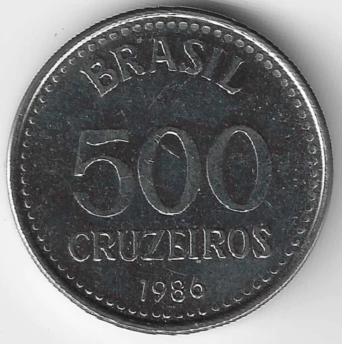 Brasil, 500 Cruzeiros - 1986 - comprar online