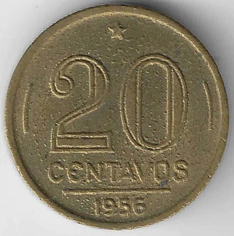 Brasil, 20 Centavos (Ruy Barbosa) - 1956 - comprar online