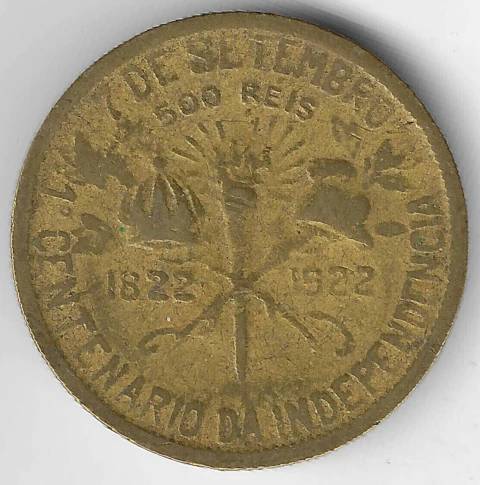 Brasil, 500 Réis (Centenário da Independência) - 1922 - comprar online