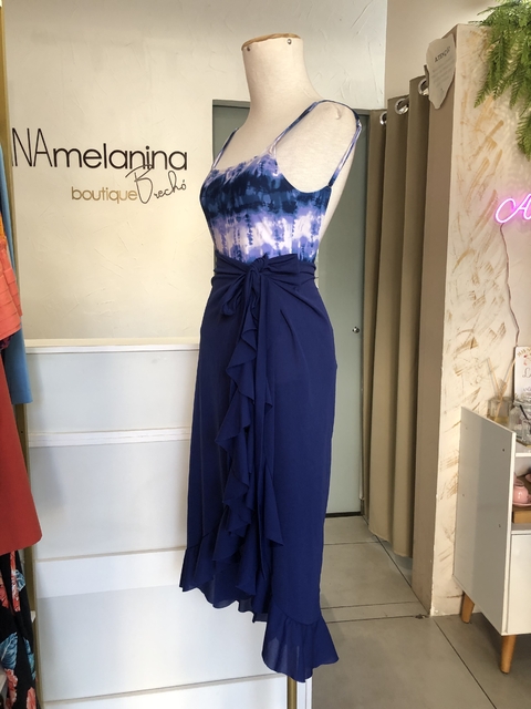 Saia envelope saída de praia azul marinho - comprar online