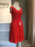 Vestido midi tricot vermelho na internet