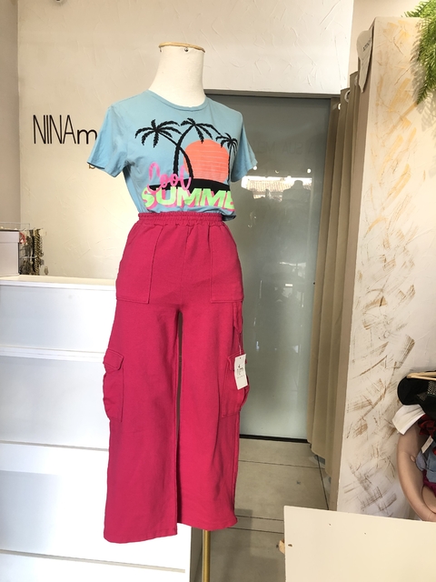 Calça cargo pink em moletom - comprar online