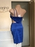 Imagem do Vestido curto azul acetinado alça única - SHEIN