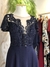 Vestido de festa azul marinho com renda - NINA MELANINA Boutique BRECHÓ