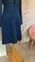 Vestido moletinho jeans midi mangas compridas e capuz - CLÁUDIA RABELO - NINA MELANINA Boutique BRECHÓ