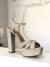 Sandália champagne cintilante salto grosso - CONSTANCE - comprar online
