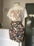Saia curta floral vintage com pregas - comprar online