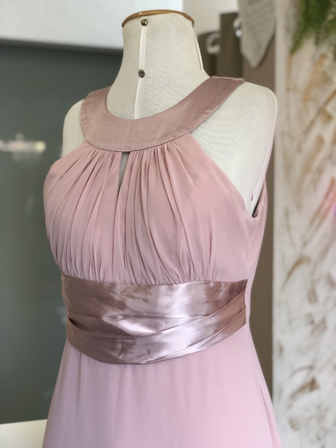 Vestido de festa longo rosa chá - comprar online