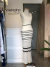 Vestido longo off white em tricot com listras - loja online